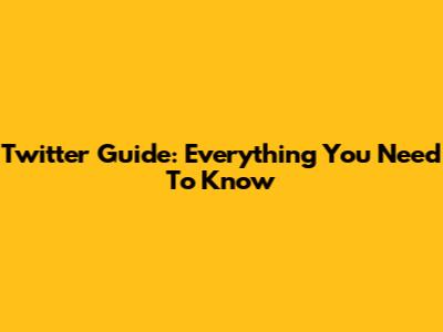 Twitter Guide: Everything You Need To Know