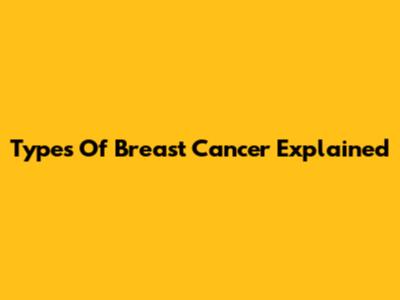 Types Of Breast Cancer Explained