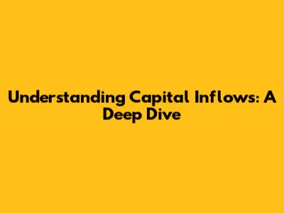 Understanding Capital Inflows: A Deep Dive