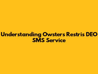 Understanding Owster's Restris DEO SMS Service