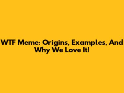 WTF Meme: Origins, Examples, And Why We Love It!