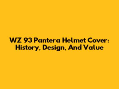 WZ 93 Pantera Helmet Cover: History, Design, And Value