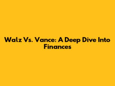 Walz Vs. Vance: A Deep Dive Into Finances