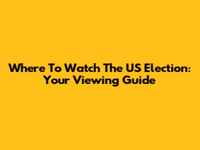 Where To Watch The US Election: Your Viewing Guide