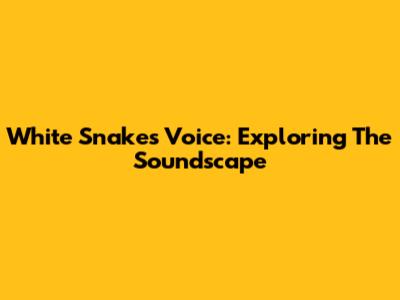White Snake's Voice: Exploring The Soundscape