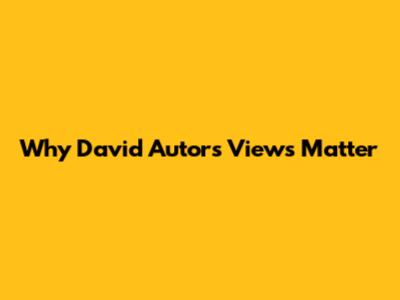 Why David Autor's Views Matter