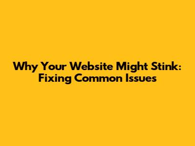 Why Your Website Might Stink: Fixing Common Issues