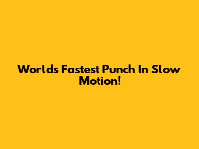 World's Fastest Punch In Slow Motion!