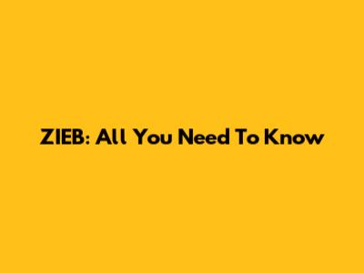 ZIEB: All You Need To Know
